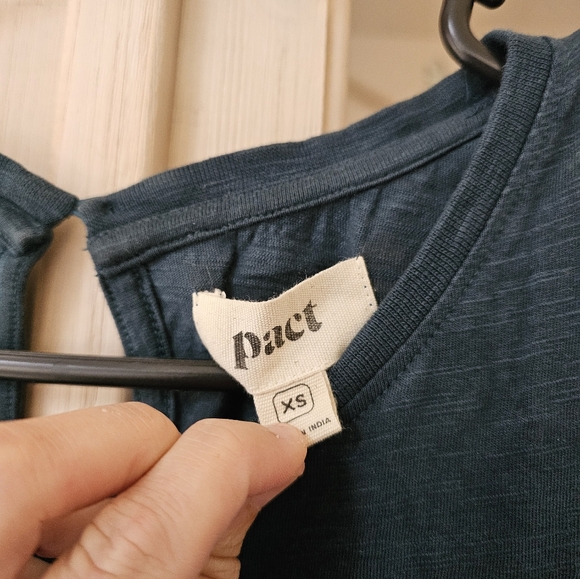 Pact Organic Cotton Relaxed Slub House Short Sleeve Jumpsuit Dark Teal XS - Picture 4 of 12